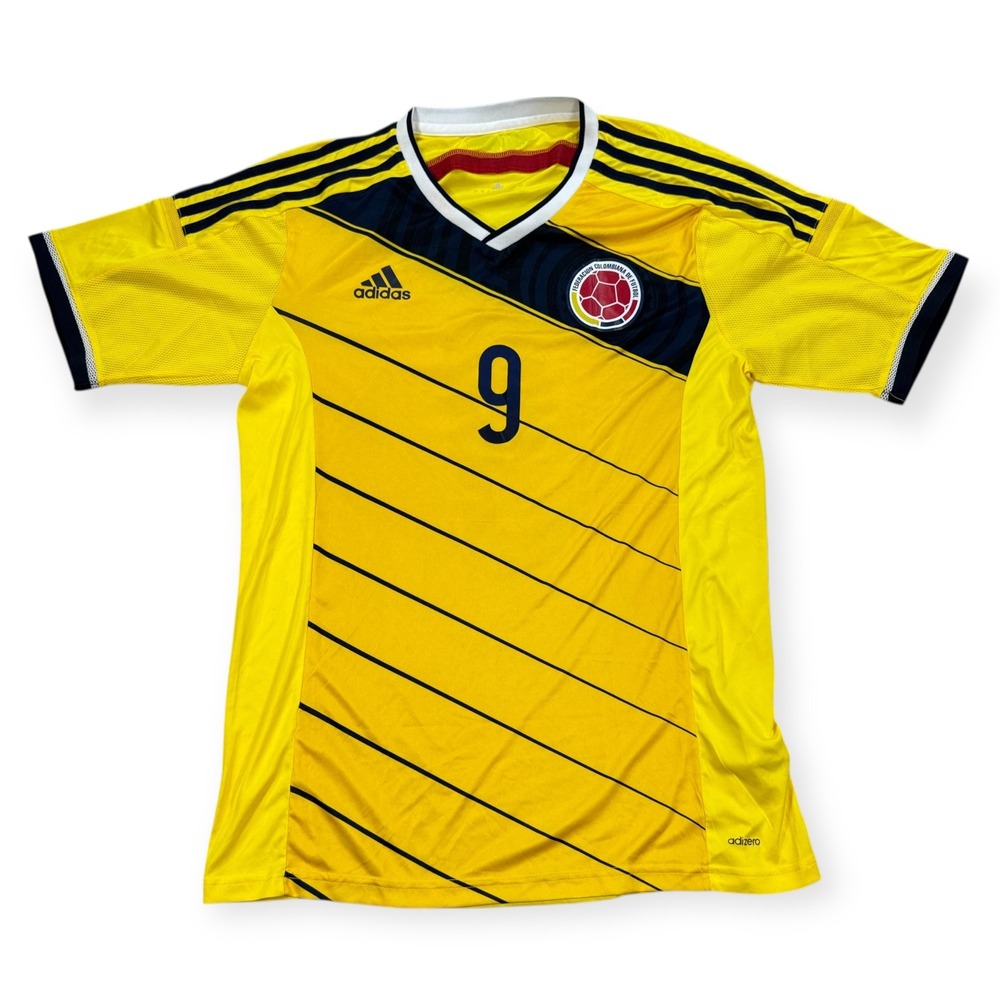 Adidas Jersey Men's‎ Small Yellow Falcao #9  Colombia World Cup Home Football